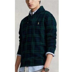 Polo Ralph Lauren Mens Large‎ Plaid Pullover Shawl Collar Long Sleeve